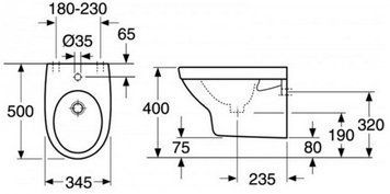 GUSTAVSBERG 55989901 5598 NAUTIC Біде підвісне